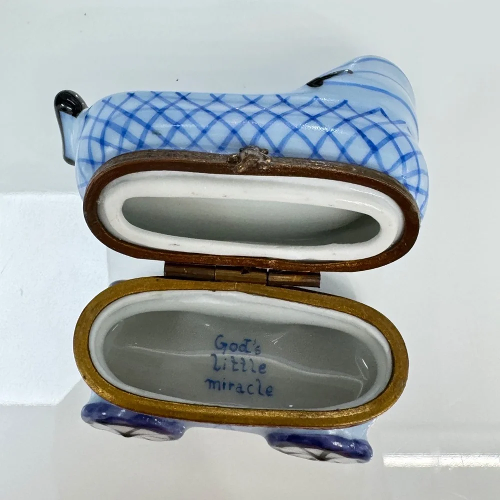 Limoges France Porcelain Baby Carriage Trinket Box